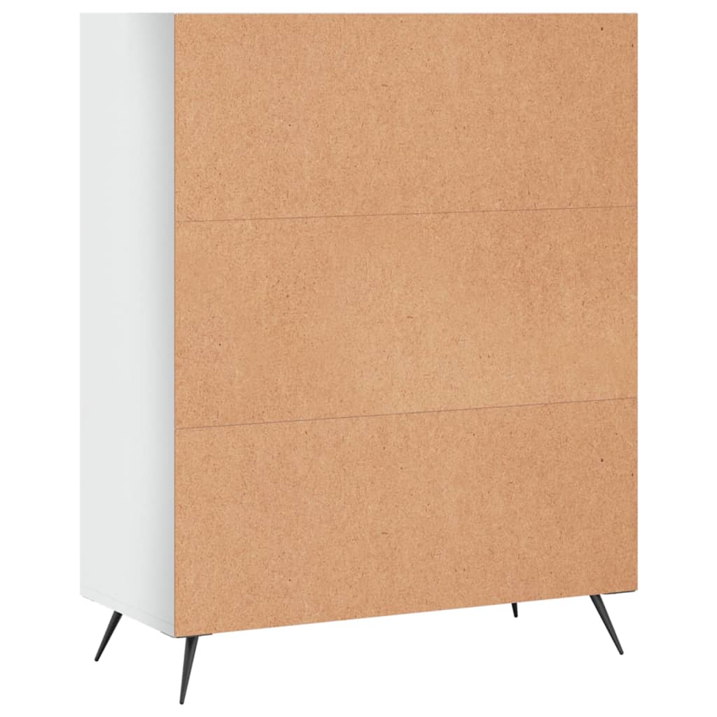 Bibliothèque blanc brillant 69,5x32,5x90 cm bois d'ingénierie - XIOS