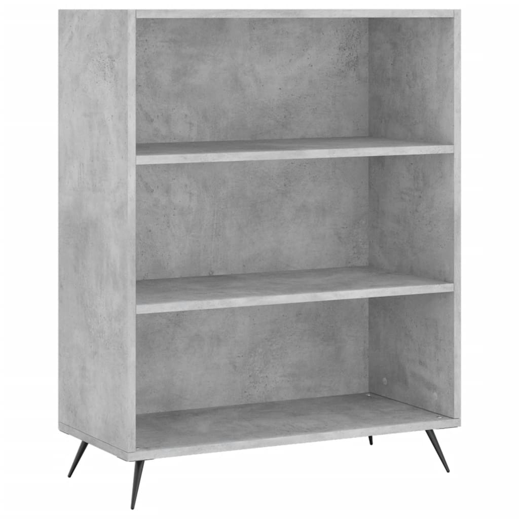 Bibliothèque gris béton 69,5x32,5x90 cm bois d'ingénierie - XIOS