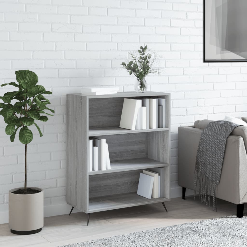 Bibliothèque sonoma gris 69,5x32,5x90 cm bois d'ingénierie - XIOS