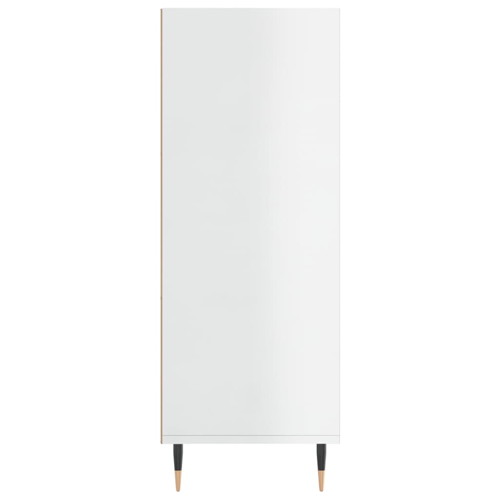 Bibliothèque blanc brillant 69,5x32,5x90 cm bois d'ingénierie - XIOS