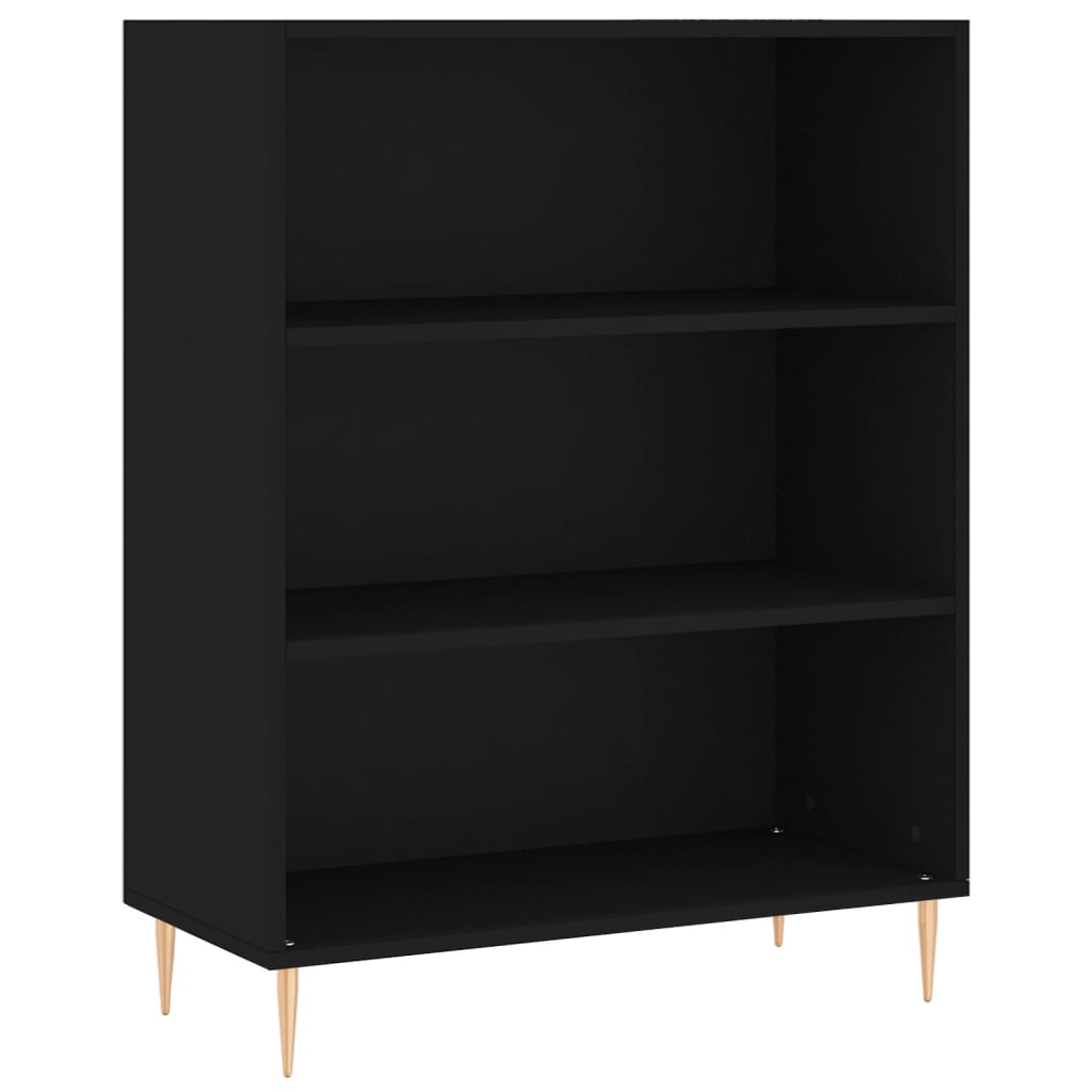 Bibliothèque noir 69,5x32,5x90 cm bois d'ingénierie - XIOS