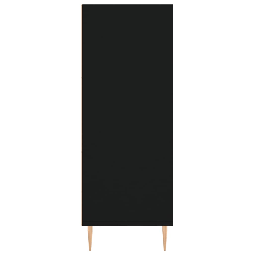 Bibliothèque noir 69,5x32,5x90 cm bois d'ingénierie - XIOS