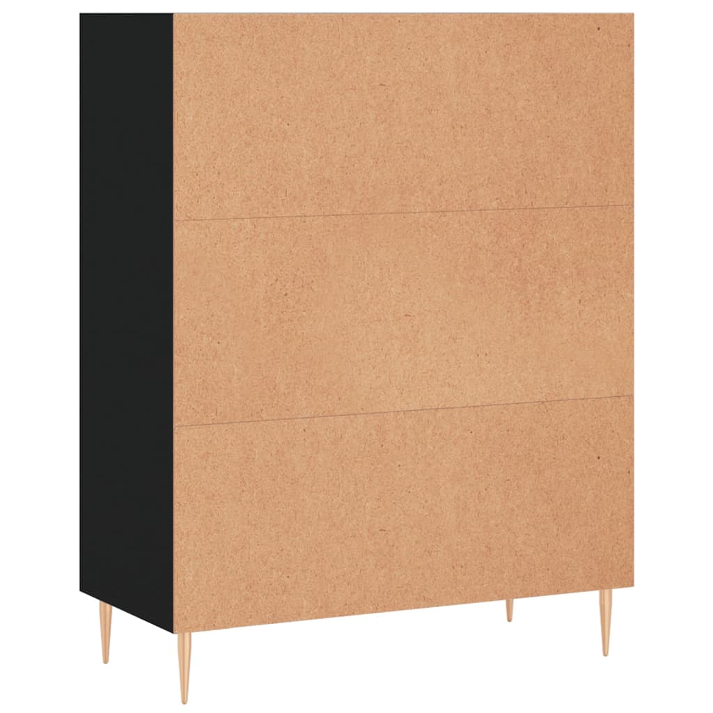 Bibliothèque noir 69,5x32,5x90 cm bois d'ingénierie - XIOS