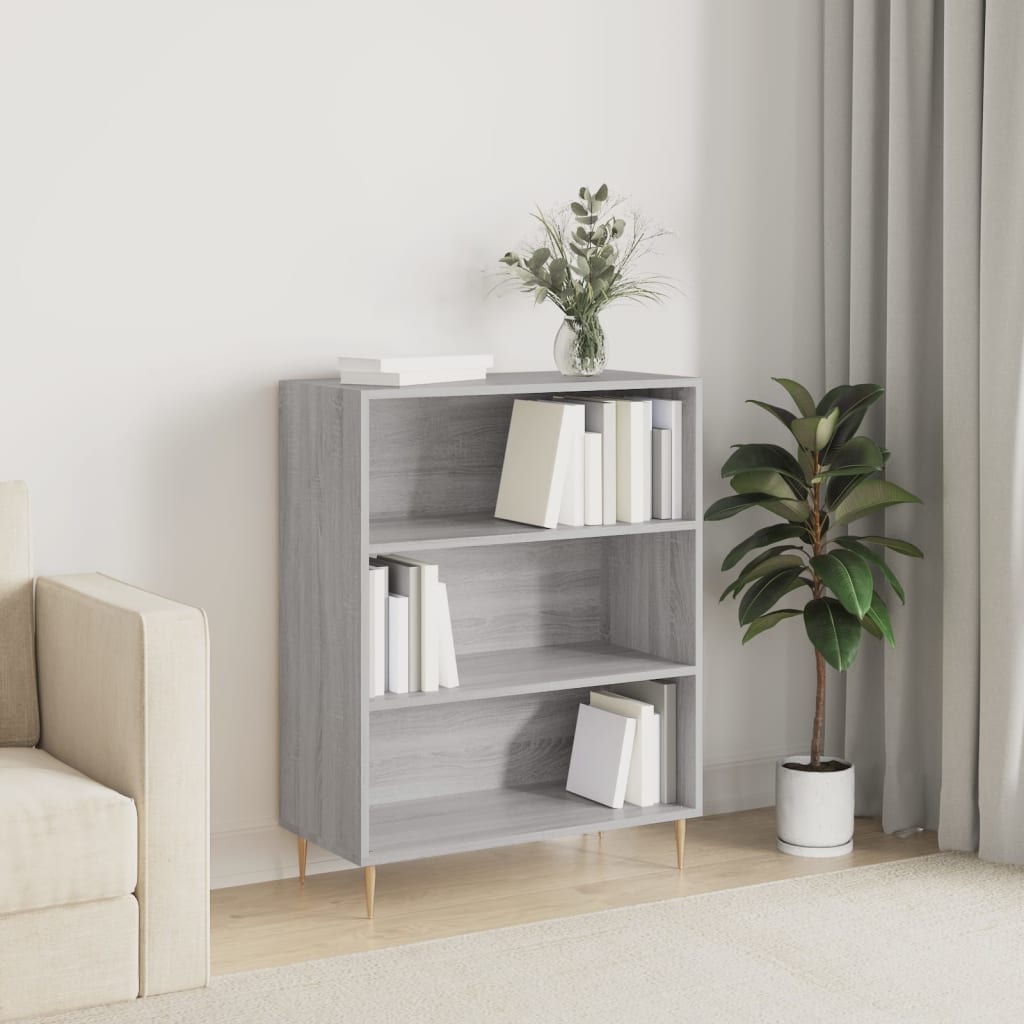 Bibliothèque sonoma gris 69,5x32,5x90 cm bois d'ingénierie - XIOS