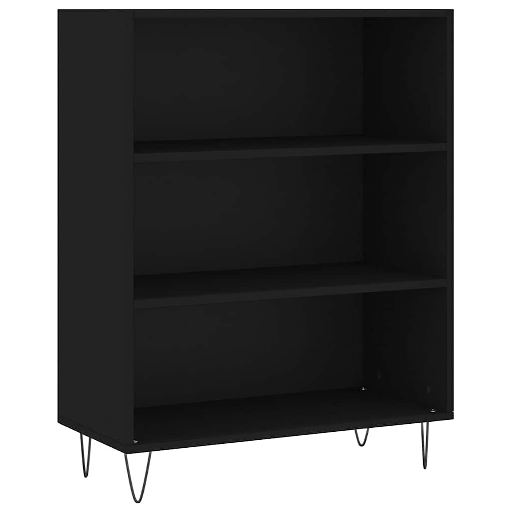 Bibliothèque noir 69,5x32,5x90 cm bois d'ingénierie - XIOS