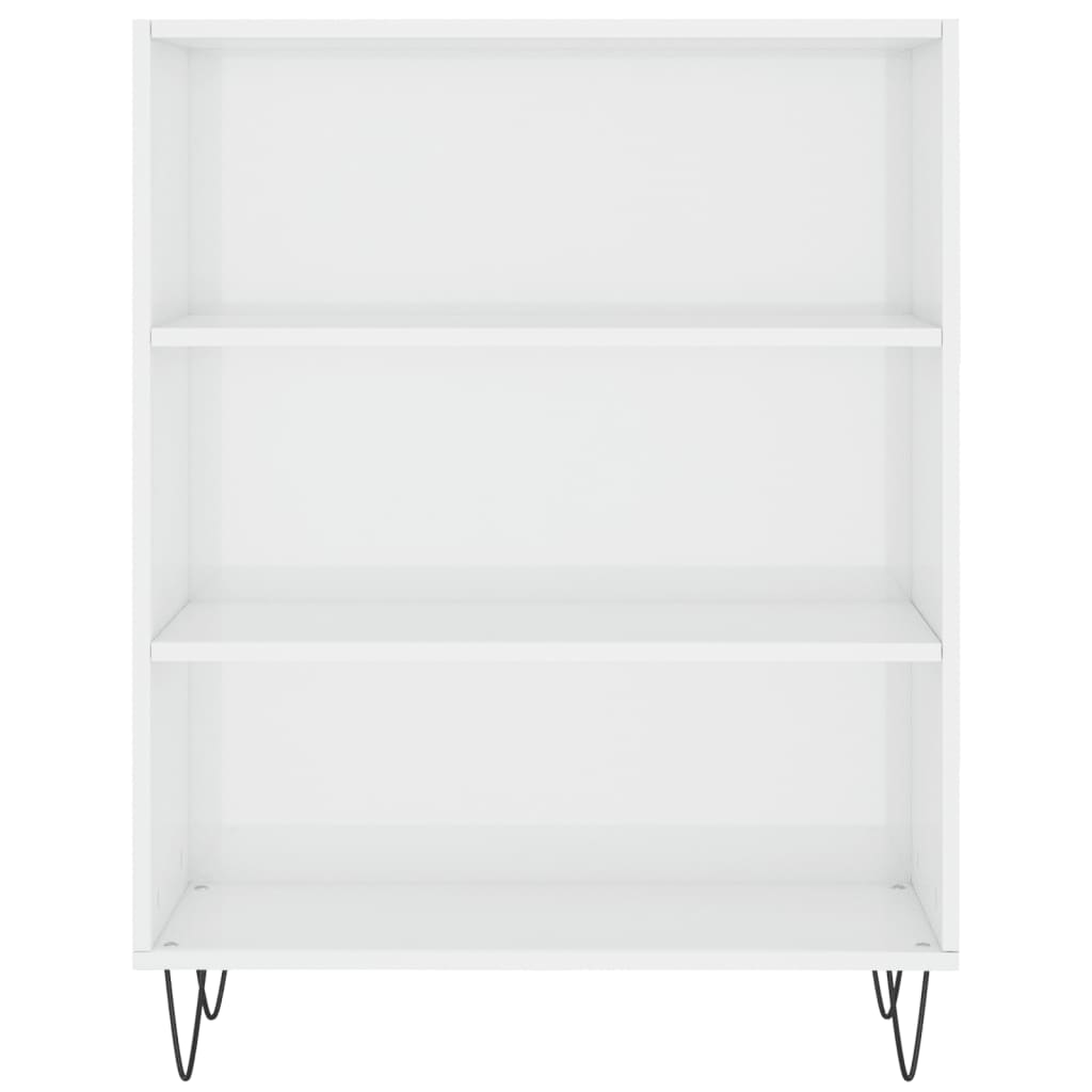 Bibliothèque blanc brillant 69,5x32,5x90 cm bois d'ingénierie - XIOS