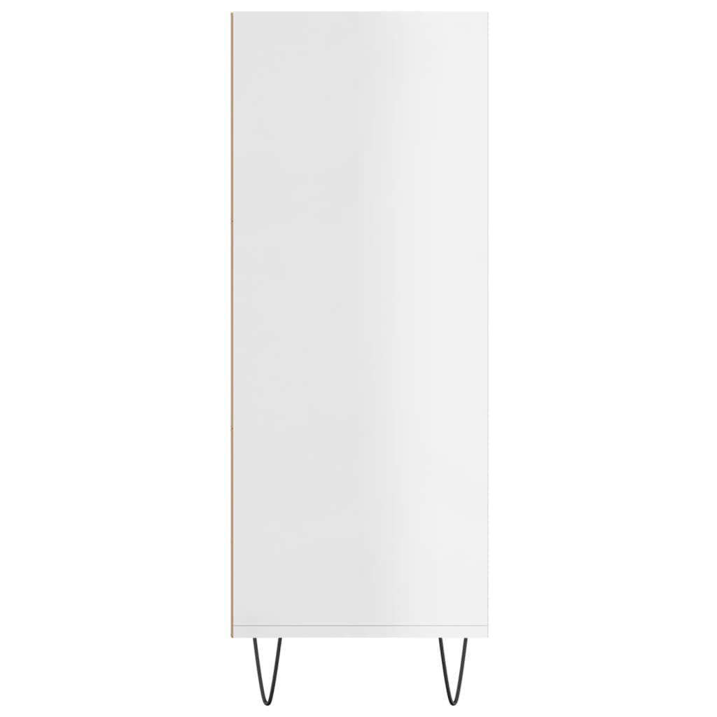 Bibliothèque blanc brillant 69,5x32,5x90 cm bois d'ingénierie - XIOS