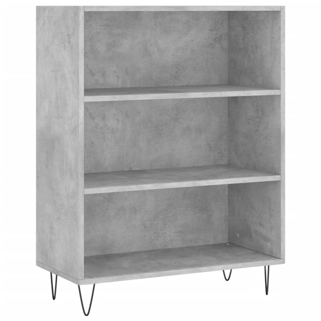 Bibliothèque gris béton 69,5x32,5x90 cm bois d'ingénierie - XIOS