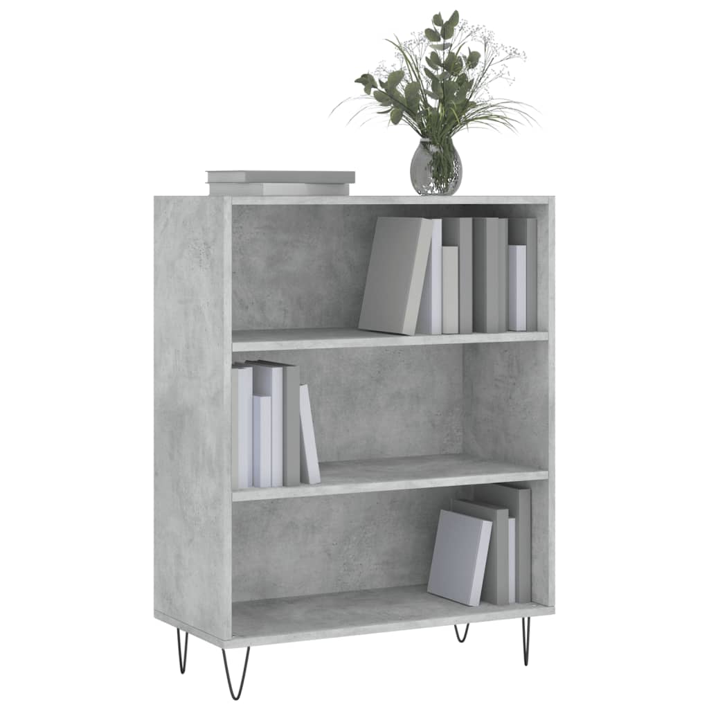 Bibliothèque gris béton 69,5x32,5x90 cm bois d'ingénierie - XIOS