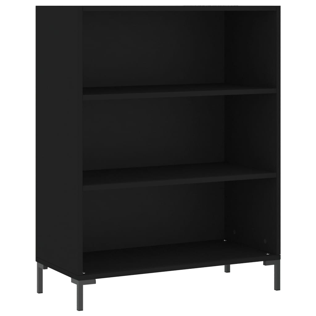 Bibliothèque noir 69,5x32,5x90 cm bois d'ingénierie - XIOS