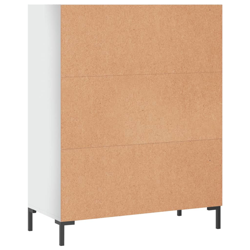 Bibliothèque blanc brillant 69,5x32,5x90 cm bois d'ingénierie - XIOS