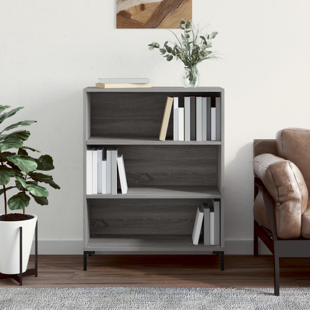 Bibliothèque sonoma gris 69,5x32,5x90 cm bois d'ingénierie - XIOS