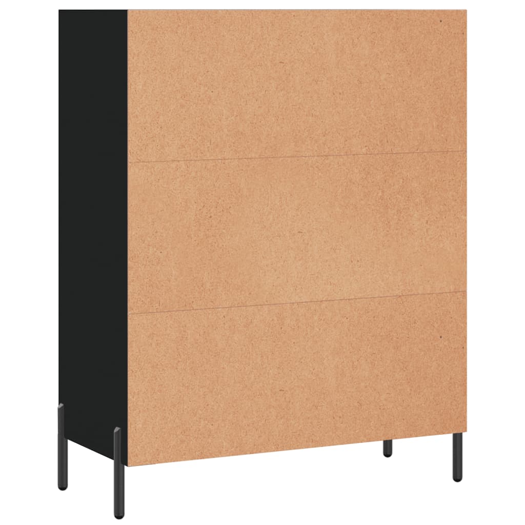 Armoire à étagères noir 69,5x32,5x90 cm bois d'ingénierie - XIOS