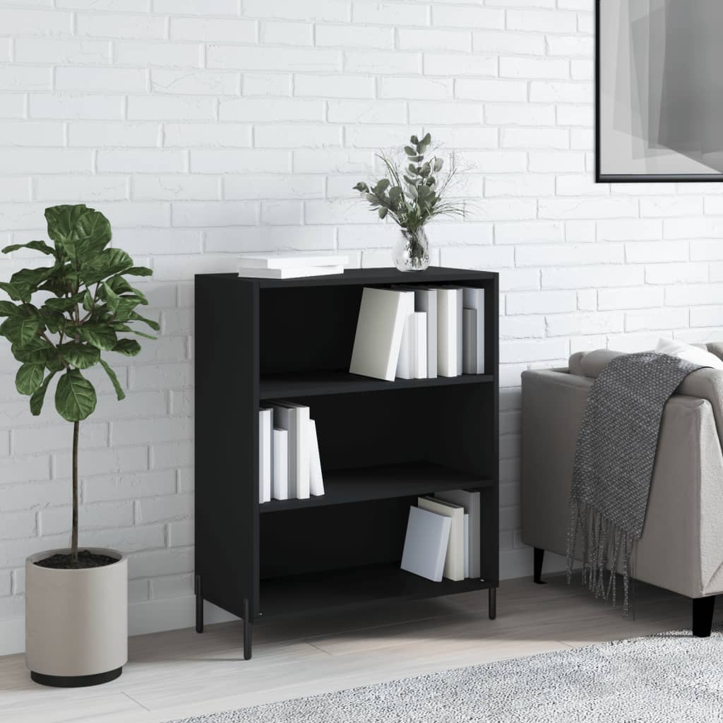 Armoire à étagères noir 69,5x32,5x90 cm bois d'ingénierie - XIOS