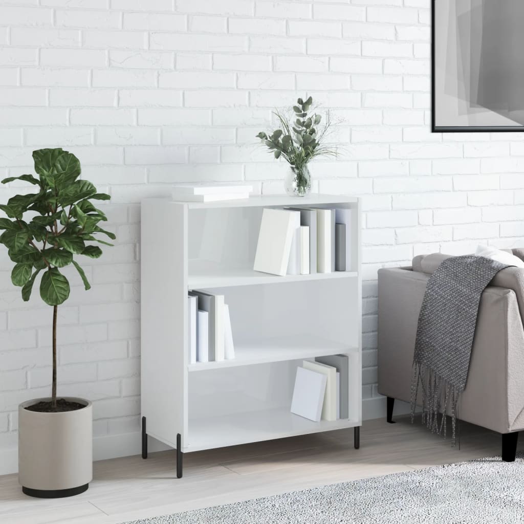 Armoire à étagères blanc brillant 69,5x32,5x90 cm - XIOS