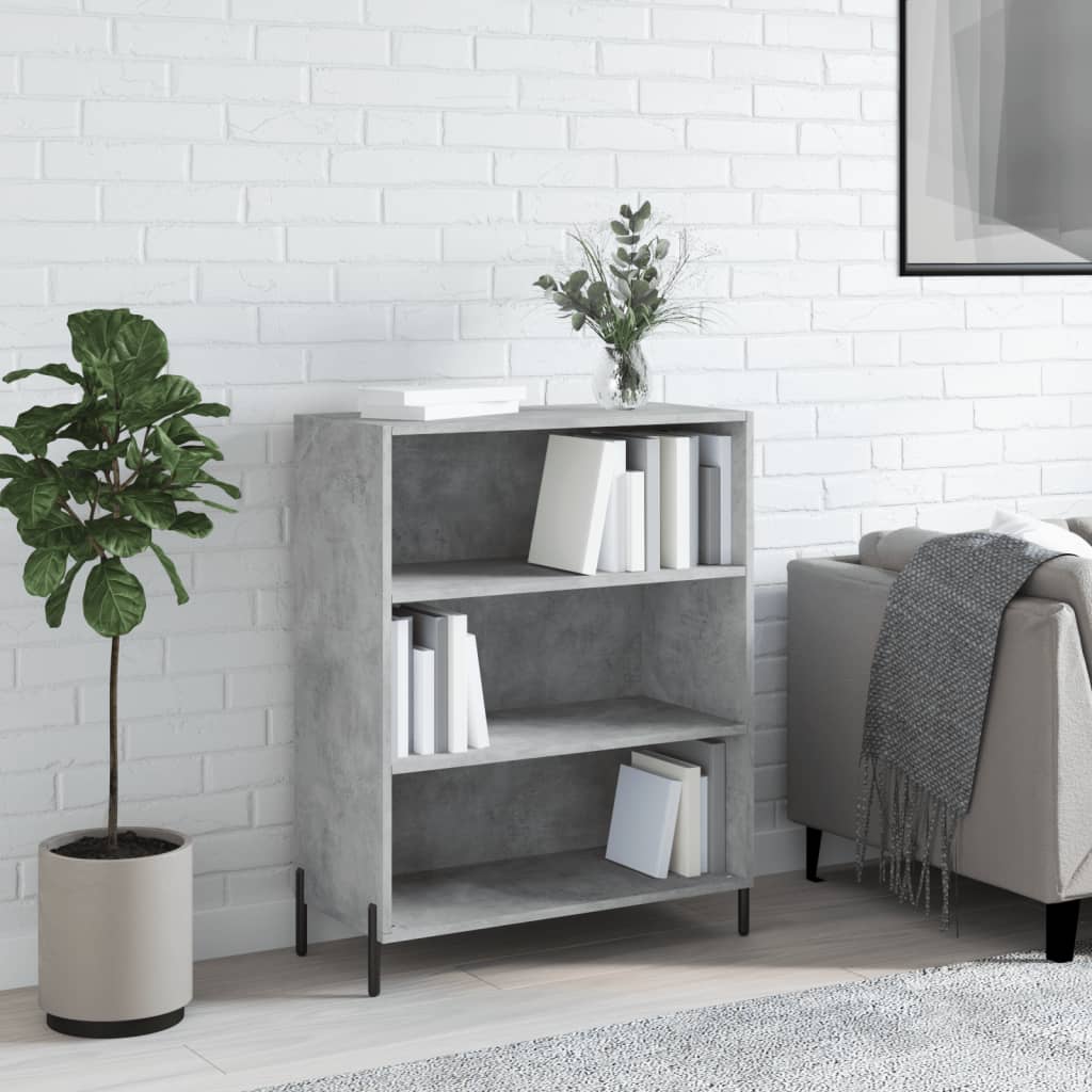 Armoire à étagères gris béton 69,5x32,5x90 cm bois d'ingénierie - XIOS
