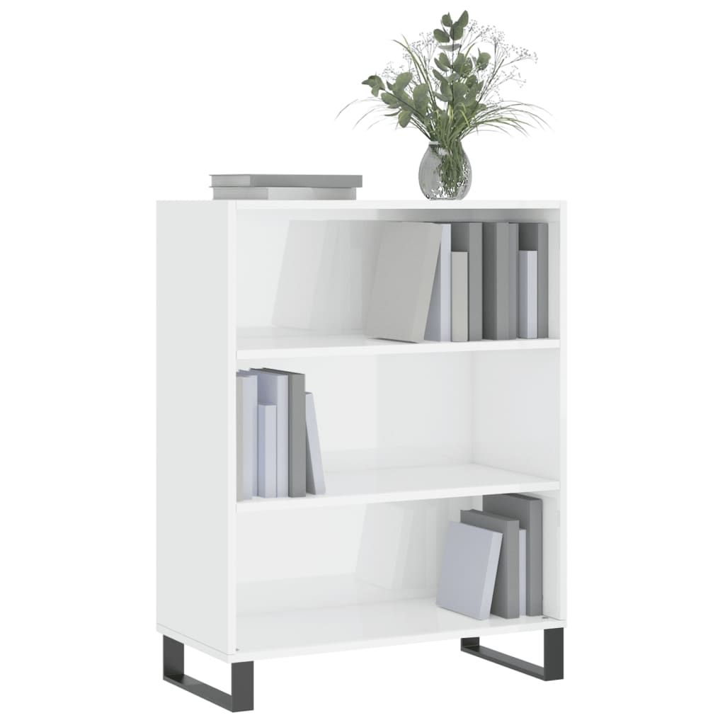 Armoire à étagères blanc brillant 69,5x32,5x90 cm - XIOS