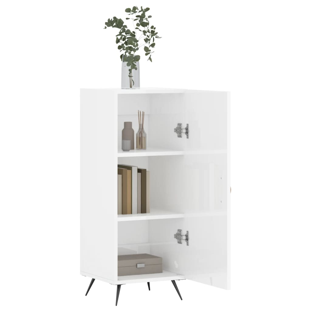 Buffet Blanc brillant 34,5x34x90 cm Bois d'ingénierie - XIOS