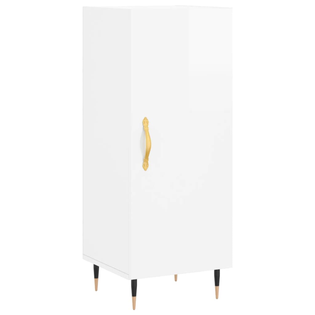 Buffet Blanc brillant 34,5x34x90 cm Bois d'ingénierie - XIOS