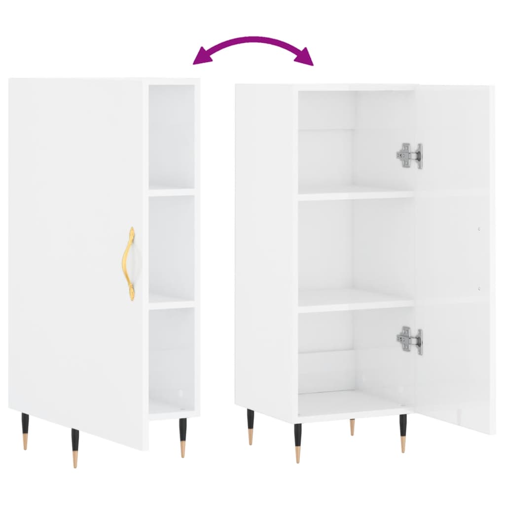 Buffet Blanc brillant 34,5x34x90 cm Bois d'ingénierie - XIOS