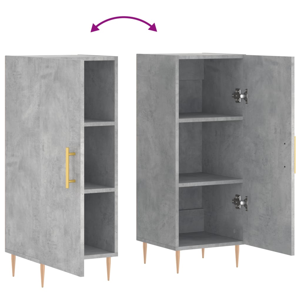 Buffet Gris béton 34,5x34x90 cm Bois d'ingénierie - XIOS