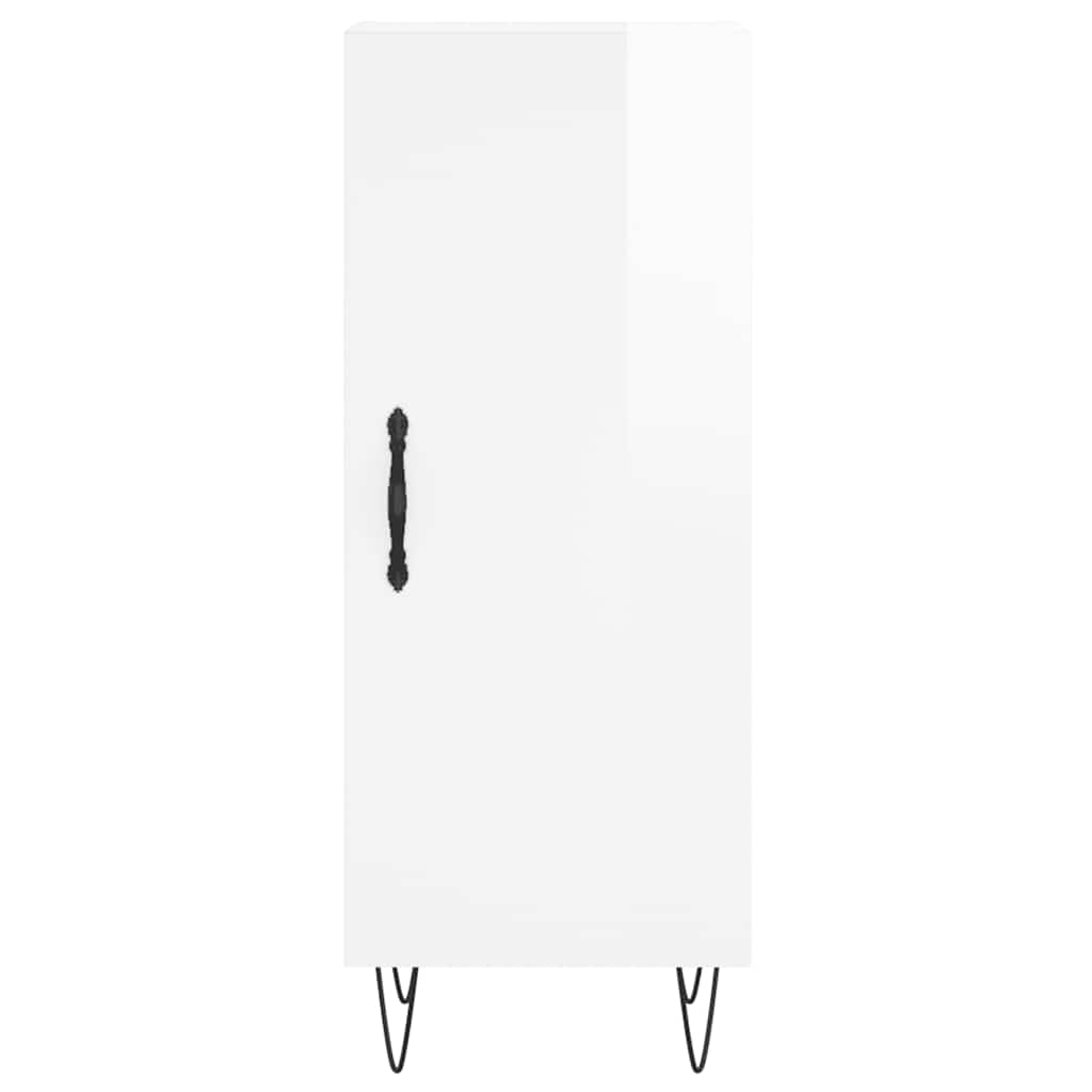 Buffet Blanc brillant 34,5x34x90 cm Bois d'ingénierie - XIOS