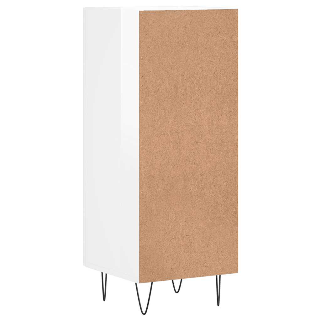 Buffet Blanc brillant 34,5x34x90 cm Bois d'ingénierie - XIOS