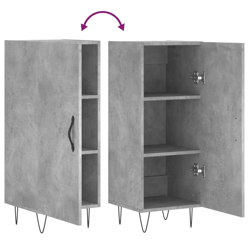 Buffet Gris béton 34,5x34x90 cm Bois d'ingénierie - XIOS