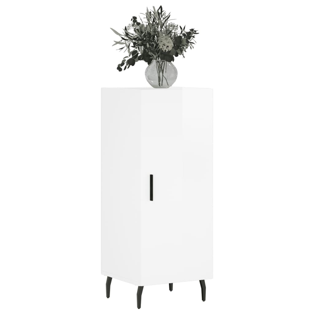 Buffet Blanc brillant 34,5x34x90 cm Bois d'ingénierie - XIOS