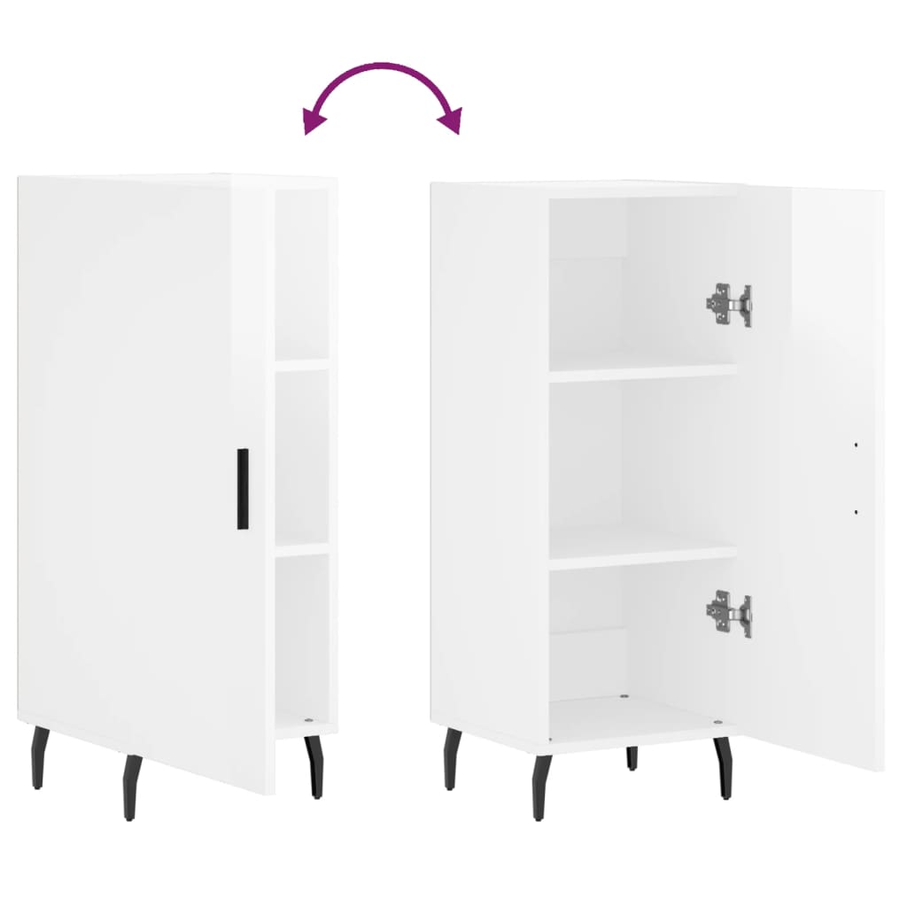 Buffet Blanc brillant 34,5x34x90 cm Bois d'ingénierie - XIOS