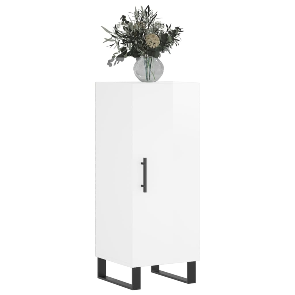 Buffet Blanc brillant 34,5x34x90 cm Bois d'ingénierie - XIOS