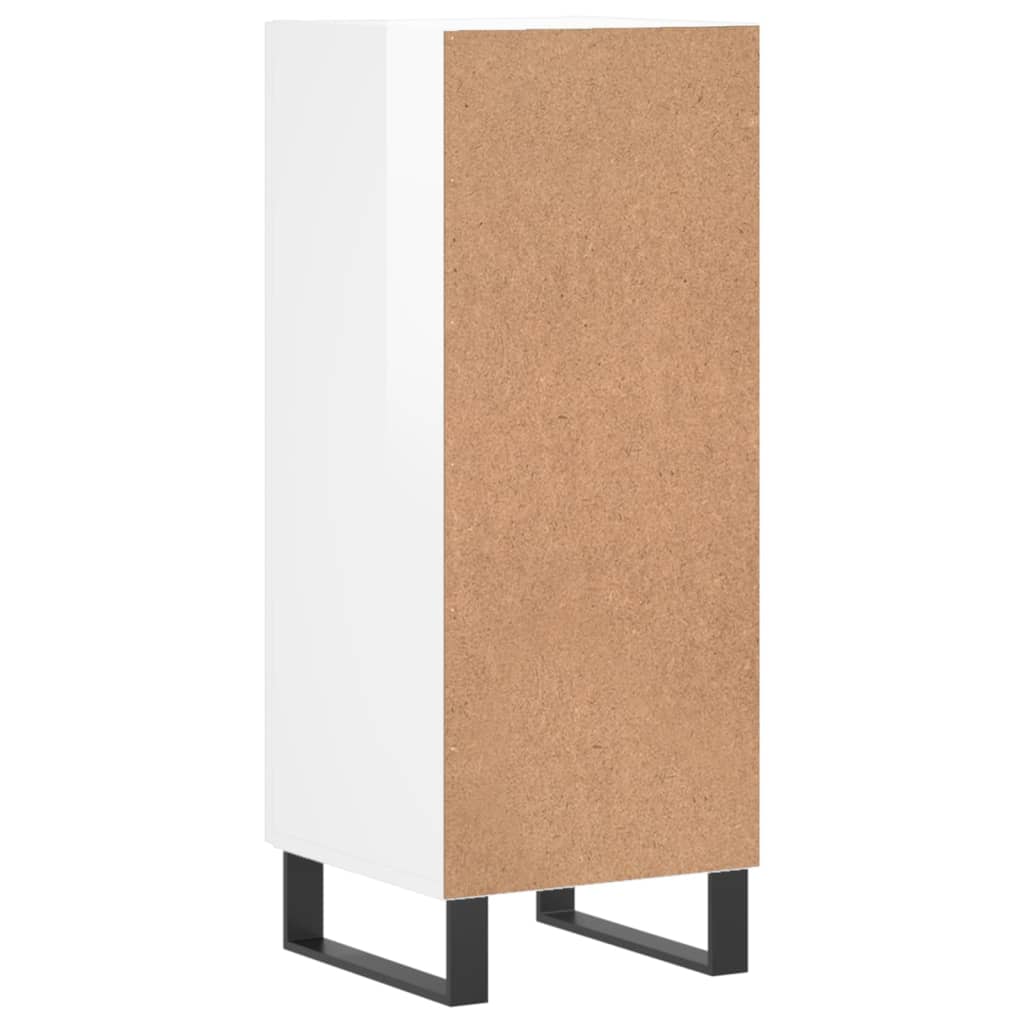 Buffet Blanc brillant 34,5x34x90 cm Bois d'ingénierie - XIOS