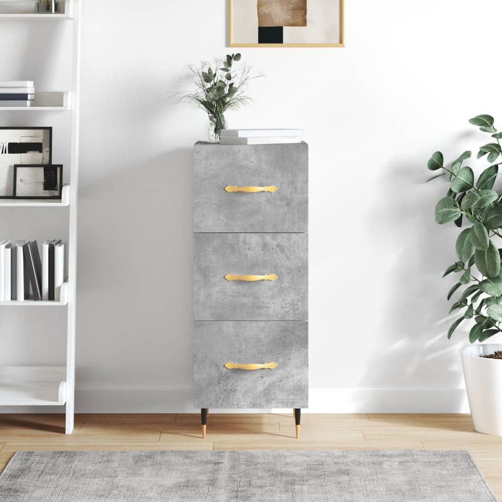 Buffet Gris béton 34,5x34x90 cm Bois d'ingénierie - XIOS