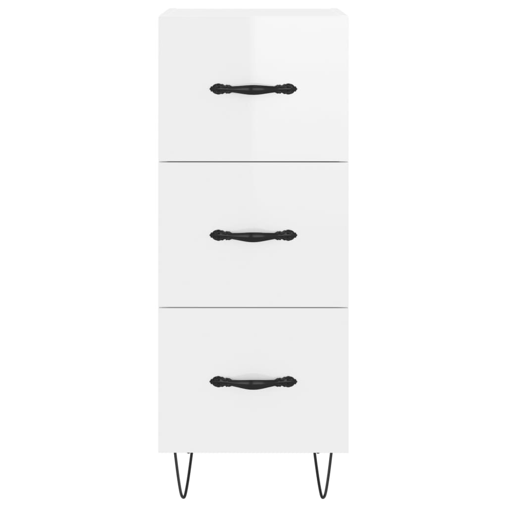 Buffet Blanc brillant 34,5x34x90 cm Bois d'ingénierie - XIOS