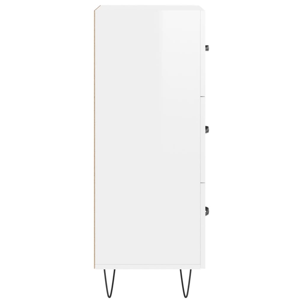 Buffet Blanc brillant 34,5x34x90 cm Bois d'ingénierie - XIOS