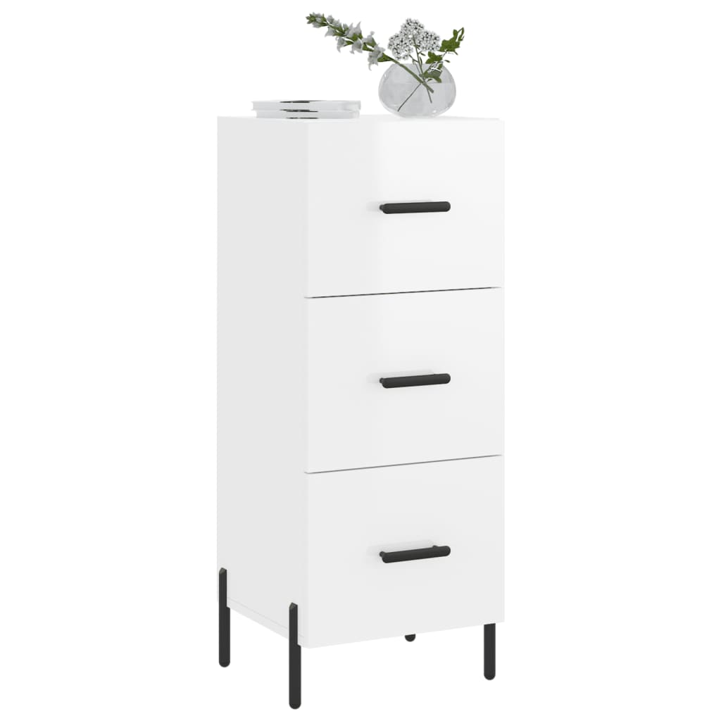Buffet Blanc brillant 34,5x34x90 cm Bois d'ingénierie - XIOS