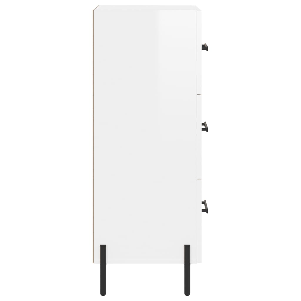 Buffet Blanc brillant 34,5x34x90 cm Bois d'ingénierie - XIOS