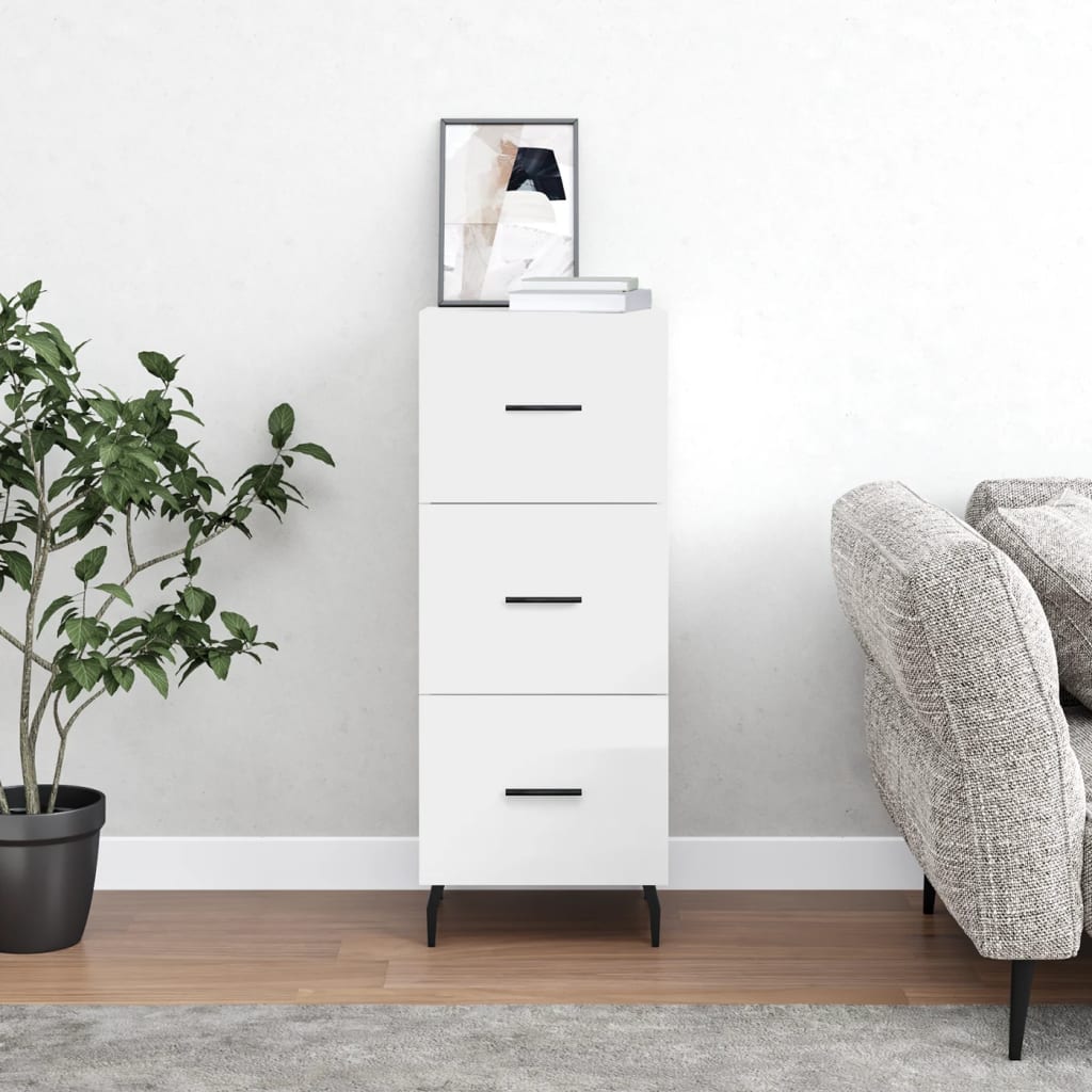 Buffet Blanc brillant 34,5x34x90 cm Bois d'ingénierie Buffets & bahuts vidaXL