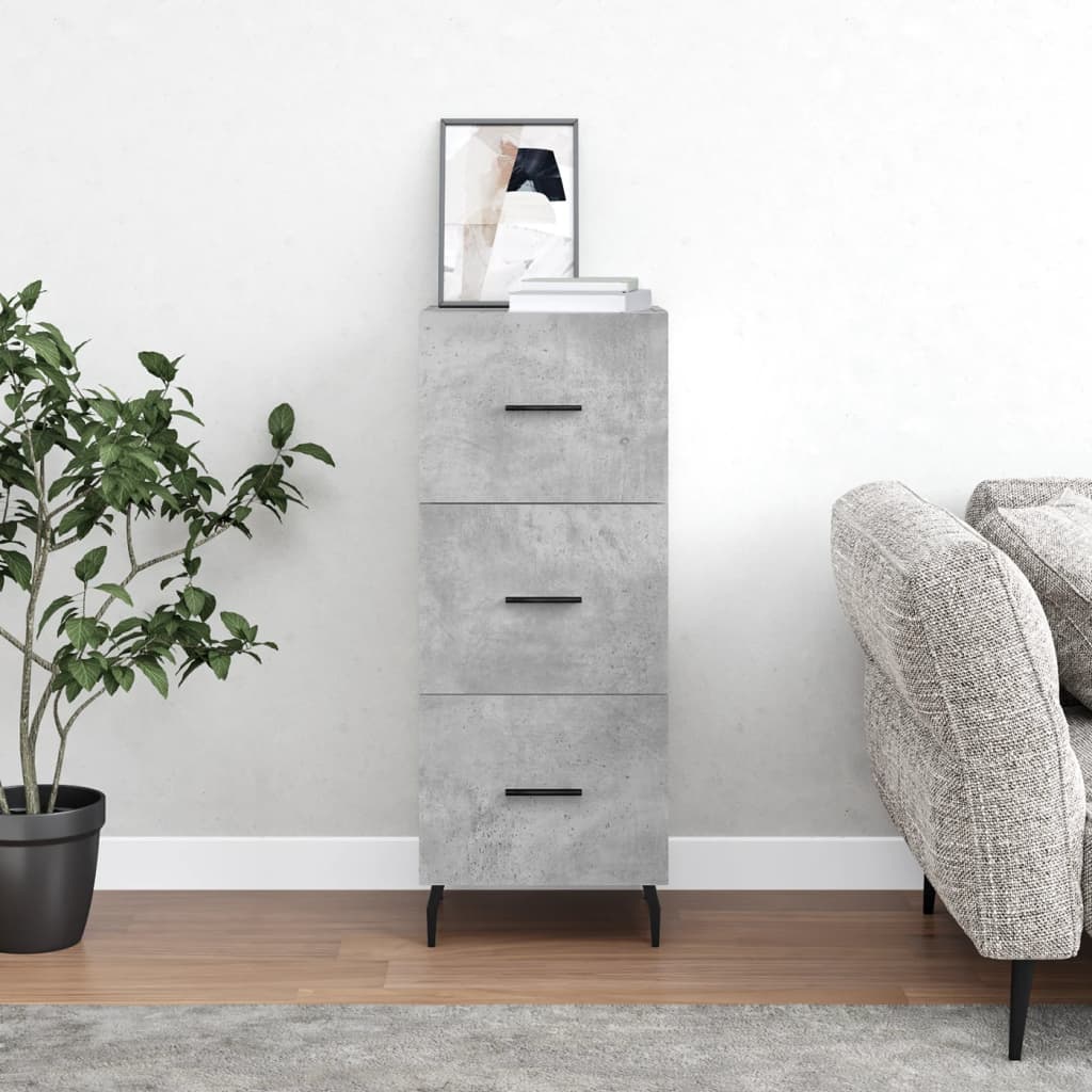 Buffet Gris béton 34,5x34x90 cm Bois d'ingénierie - XIOS