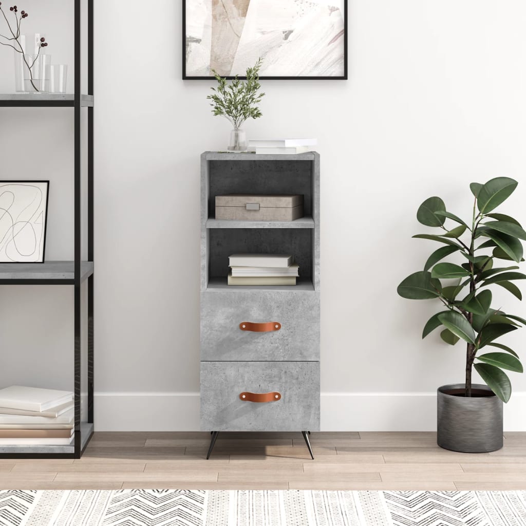 Buffet Gris béton 34,5x34x90 cm Bois d'ingénierie - XIOS