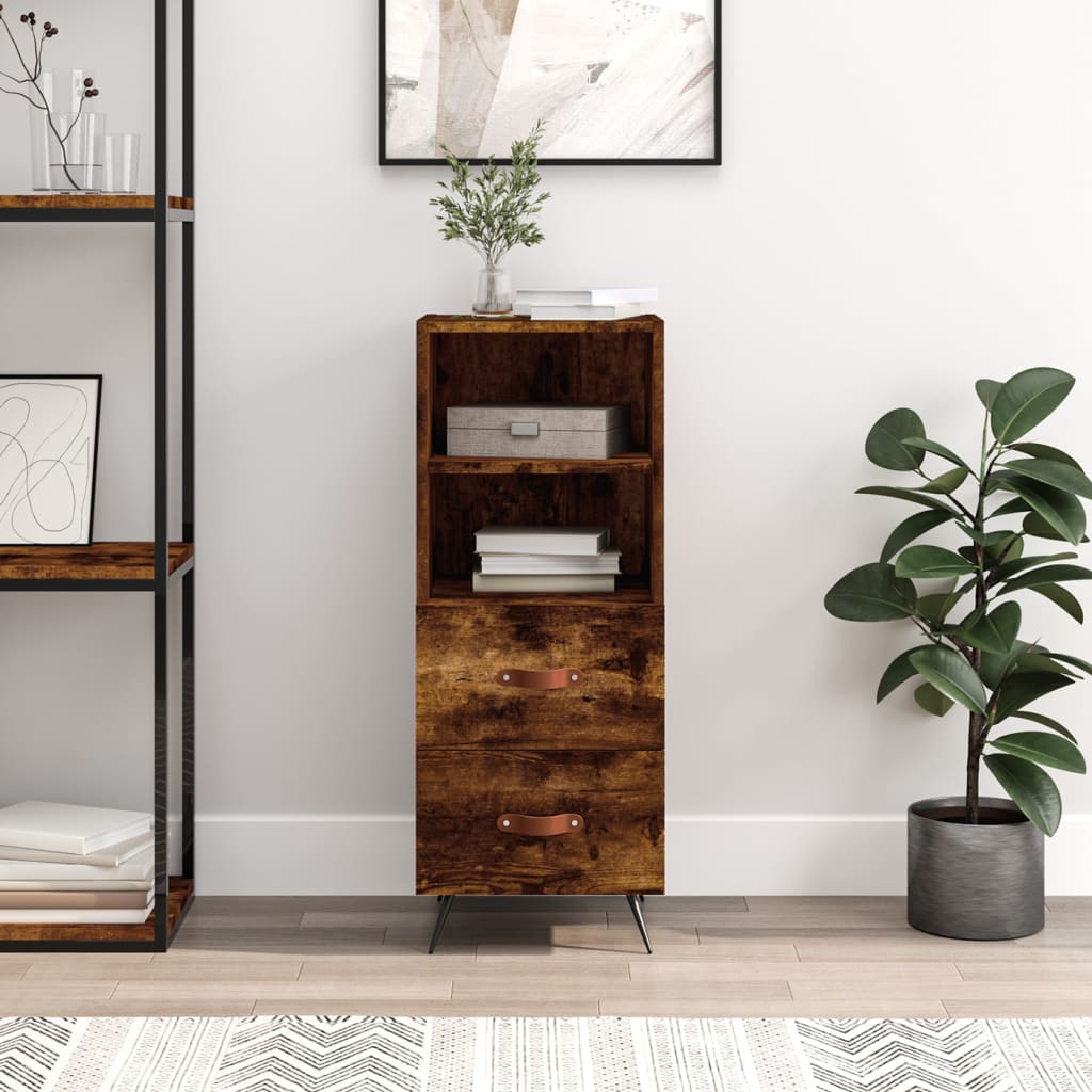 Buffet Chêne fumé 34,5x34x90 cm Bois d'ingénierie - XIOS