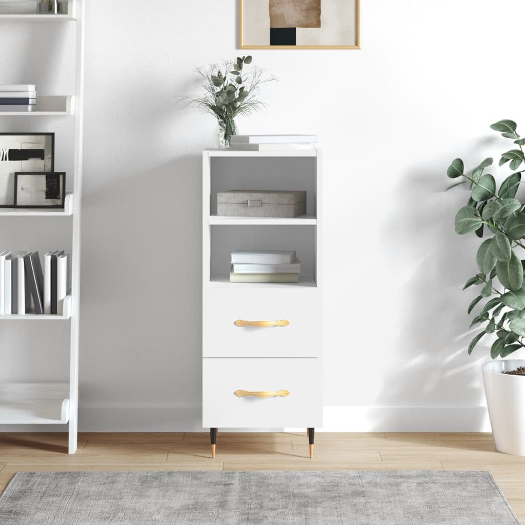 Buffet Blanc brillant 34,5x34x90 cm Bois d'ingénierie - XIOS
