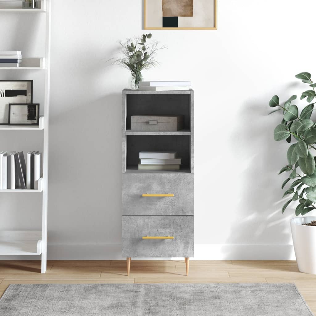Buffet Gris béton 34,5x34x90 cm Bois d'ingénierie - XIOS