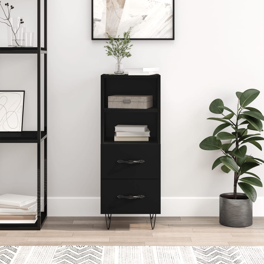 Buffet Noir 34,5x34x90 cm Bois d'ingénierie - XIOS