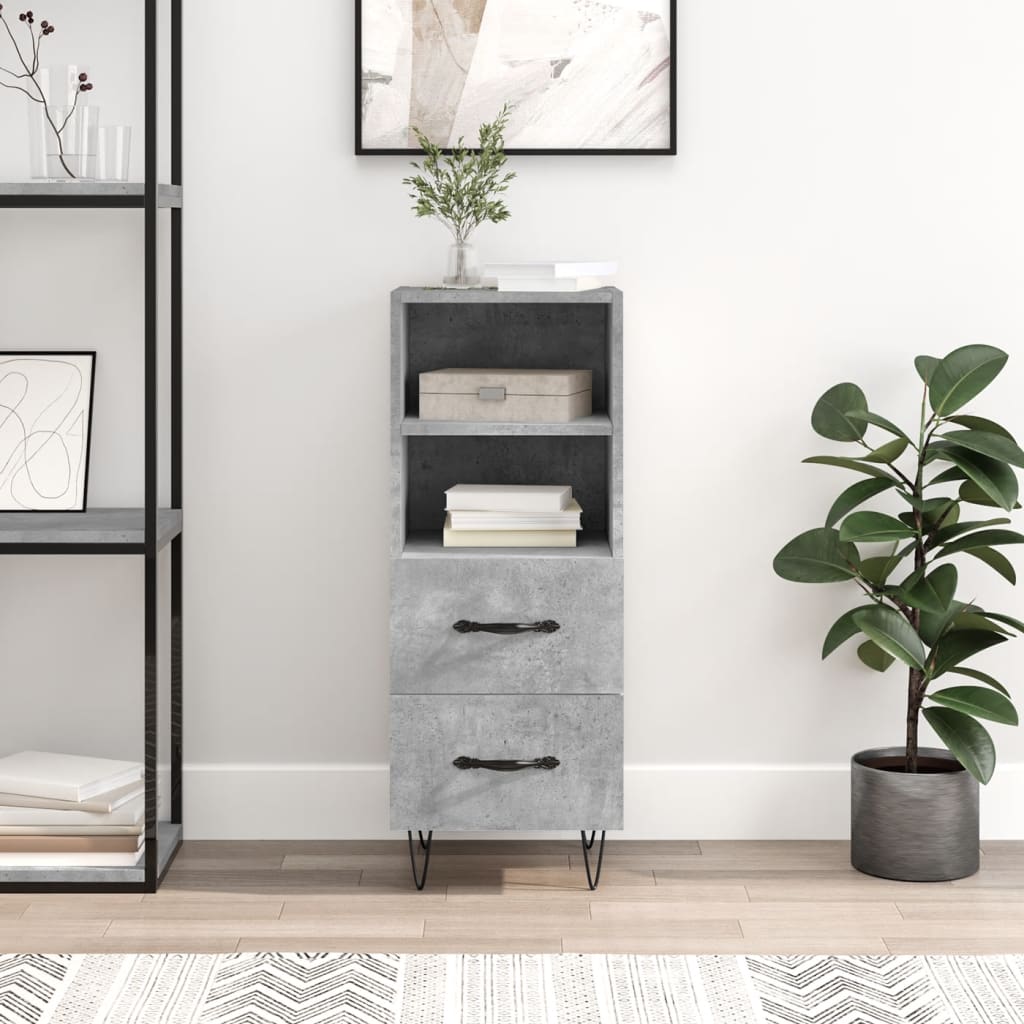 Buffet Gris béton 34,5x34x90 cm Bois d'ingénierie - XIOS
