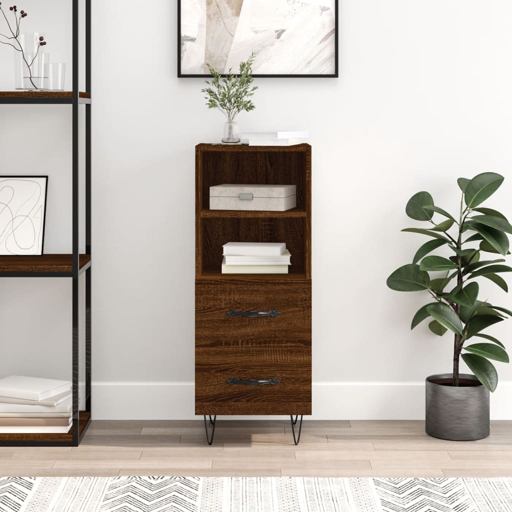 Buffet Chêne marron 34,5x34x90 cm Bois d'ingénierie - XIOS