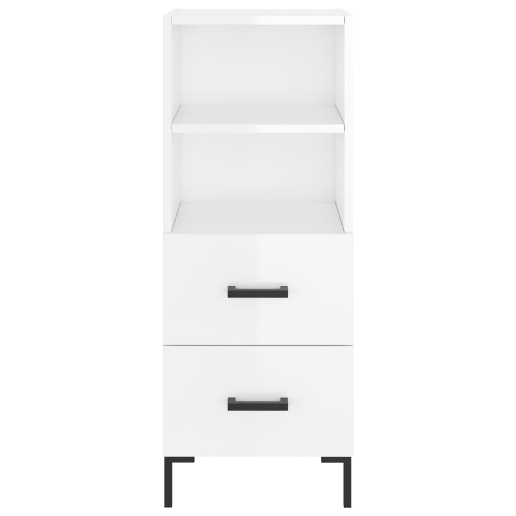 Buffet Blanc brillant 34,5x34x90 cm Bois d'ingénierie - XIOS