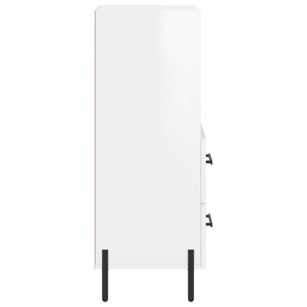 Buffet Blanc brillant 34,5x34x90 cm Bois d'ingénierie - XIOS