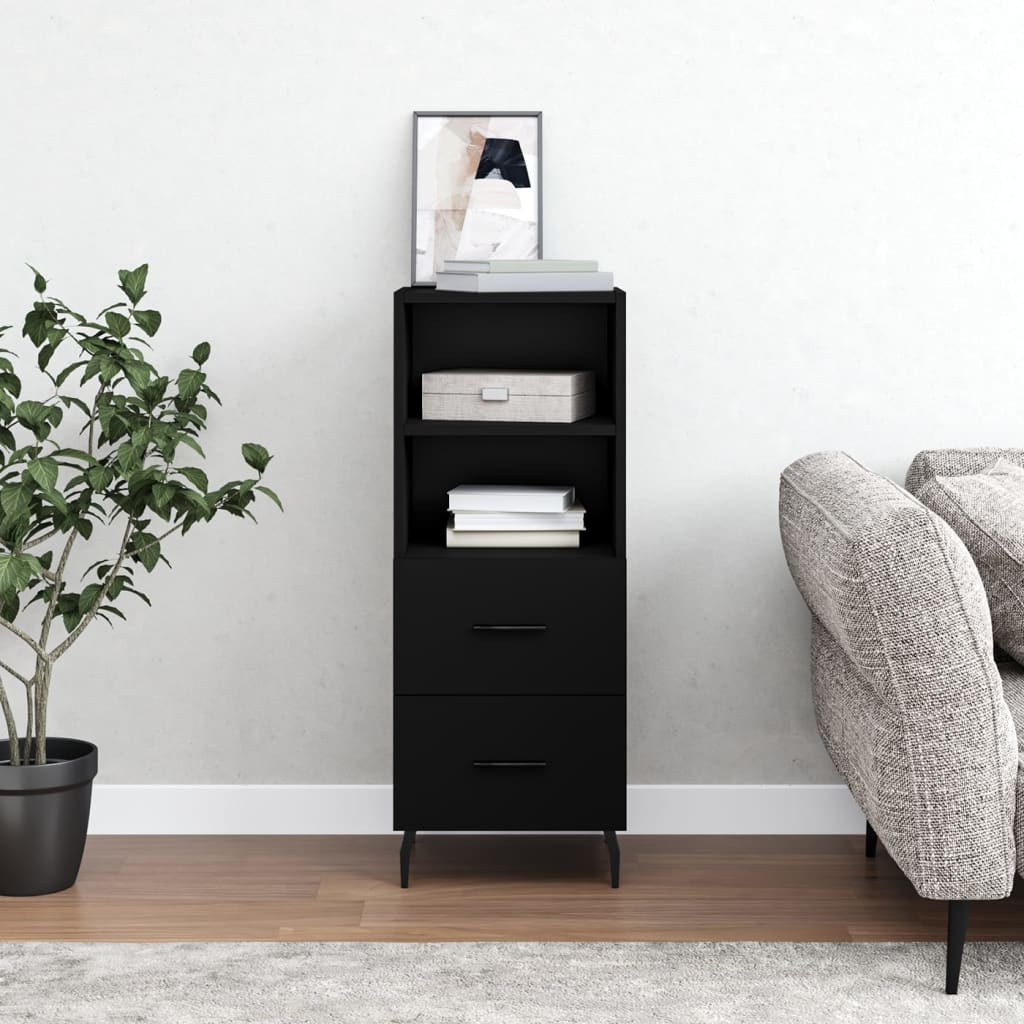 Buffet Noir 34,5x34x90 cm Bois d'ingénierie - XIOS