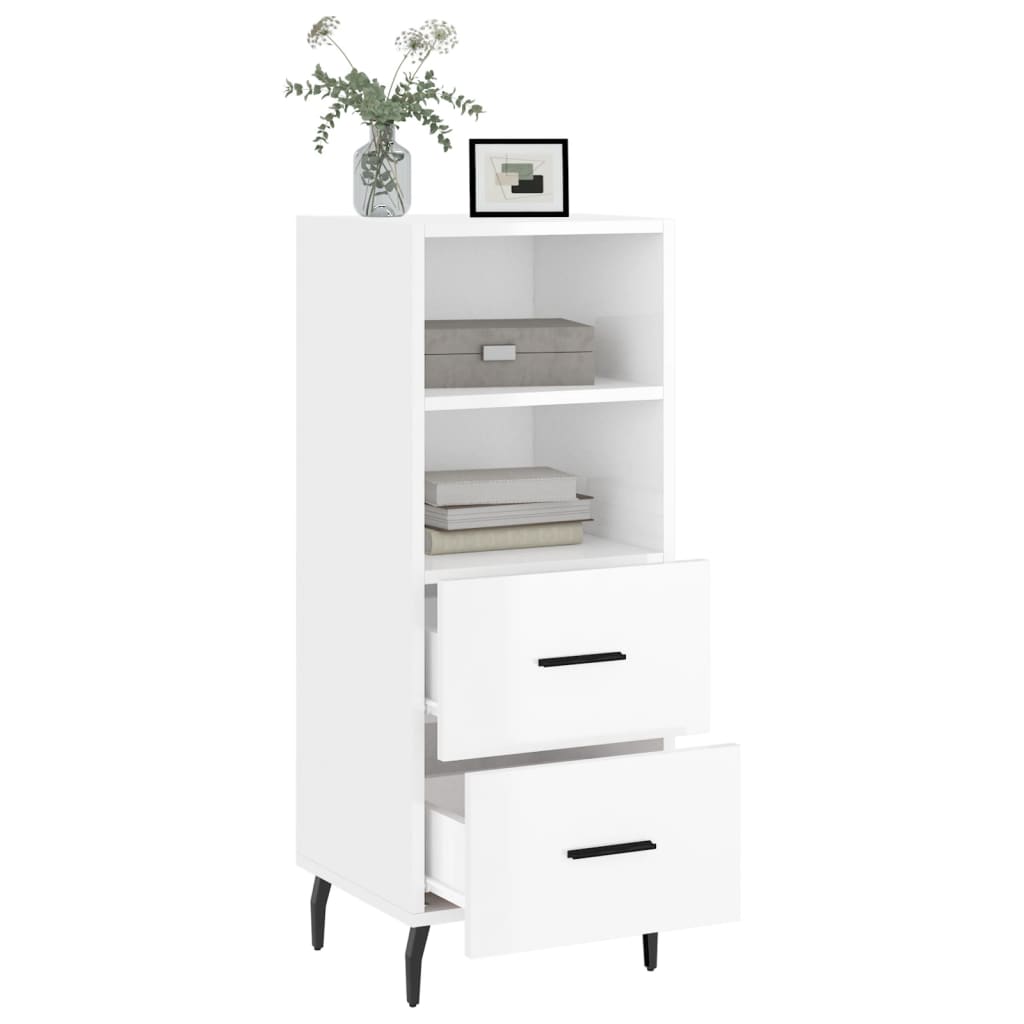 Buffet Blanc brillant 34,5x34x90 cm Bois d'ingénierie - XIOS